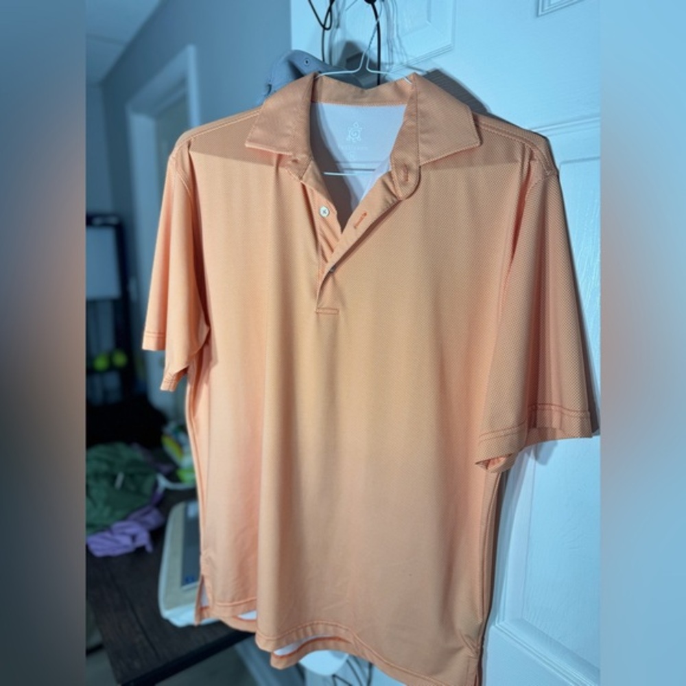 Turtleson Tour Performance Men's Golf Polo | Orange Check | Size M | EUC